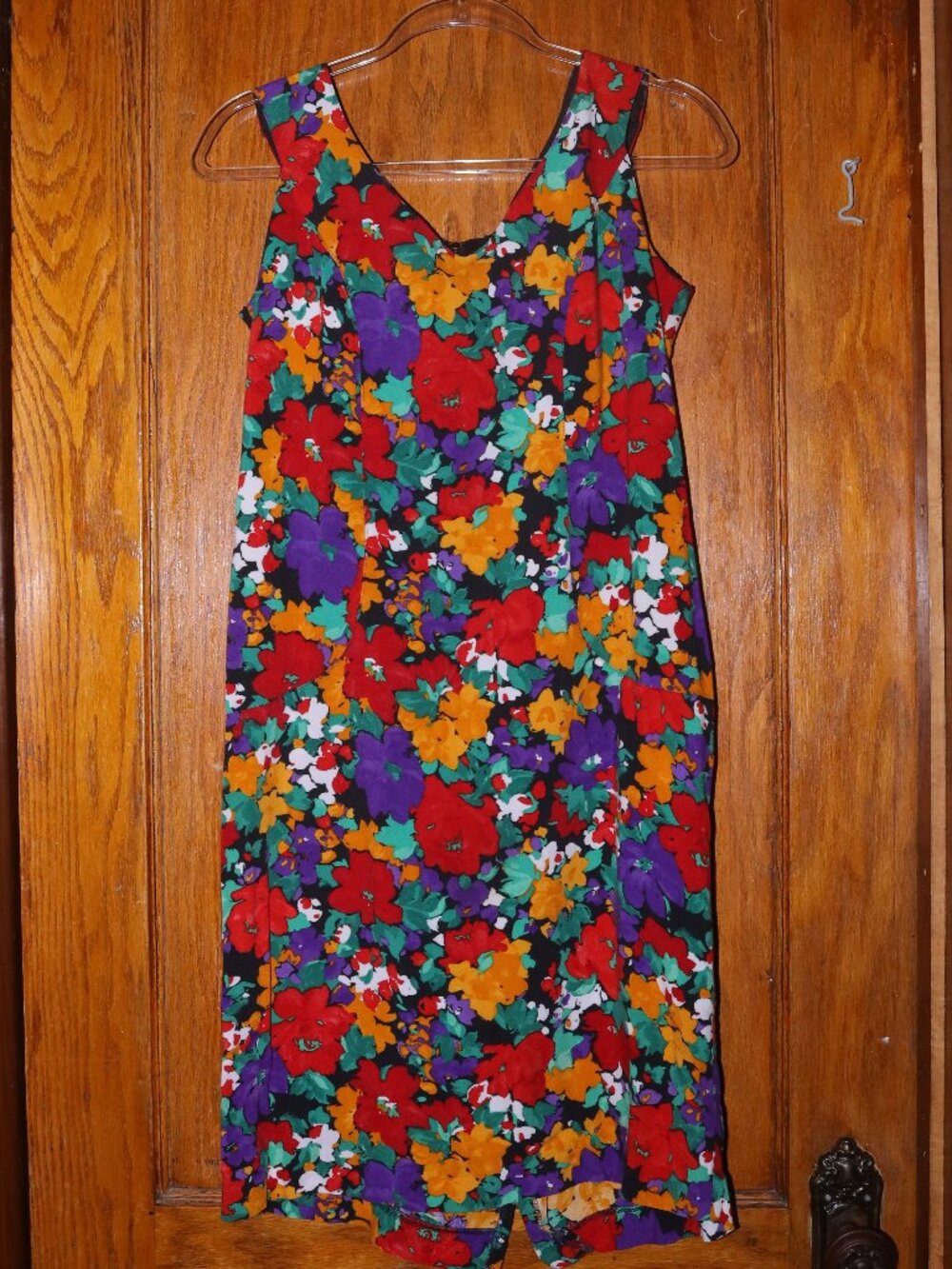 Retro 80's Vintage Floral Tank Midi Dress